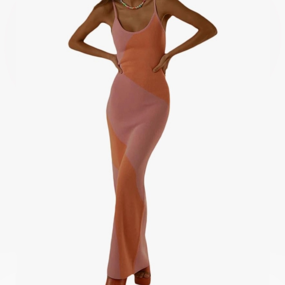 Pink and Orange Strappy Dress
